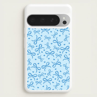 Coquette Bows And Hearts Navy Blue  - Clean Girl Aesthetic Phone Case for Google Pixel 9 Pro XL