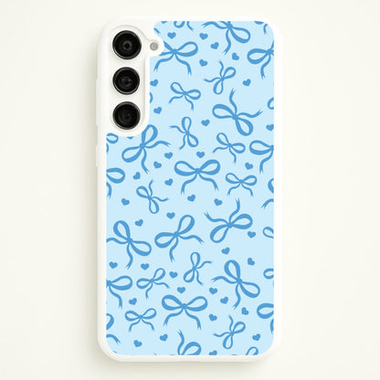Coquette Bows And Hearts Navy Blue  - Clean Girl Aesthetic Phone Case for Galaxy S23 Plus
