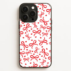 Coquette Bows And Hearts Red  - Clean Girl Aesthetic Phone Case for iPhone 16 Pro Max