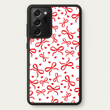 Coquette Bows And Hearts Red  - Clean Girl Aesthetic Phone Case for Galaxy Note 20 Ultra