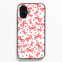 Coquette Bows And Hearts Red Phone Case
