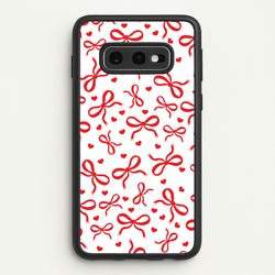 Coquette Bows And Hearts Red  - Clean Girl Aesthetic Phone Case for Galaxy S10e