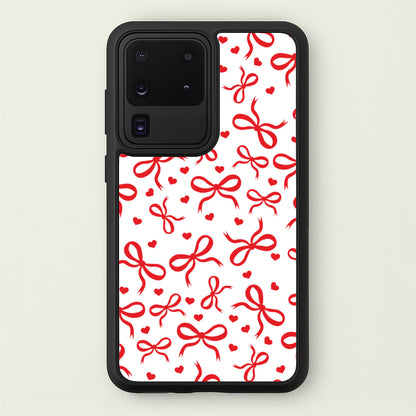 Coquette Bows And Hearts Red  - Clean Girl Aesthetic Phone Case for Galaxy S20 Ultra