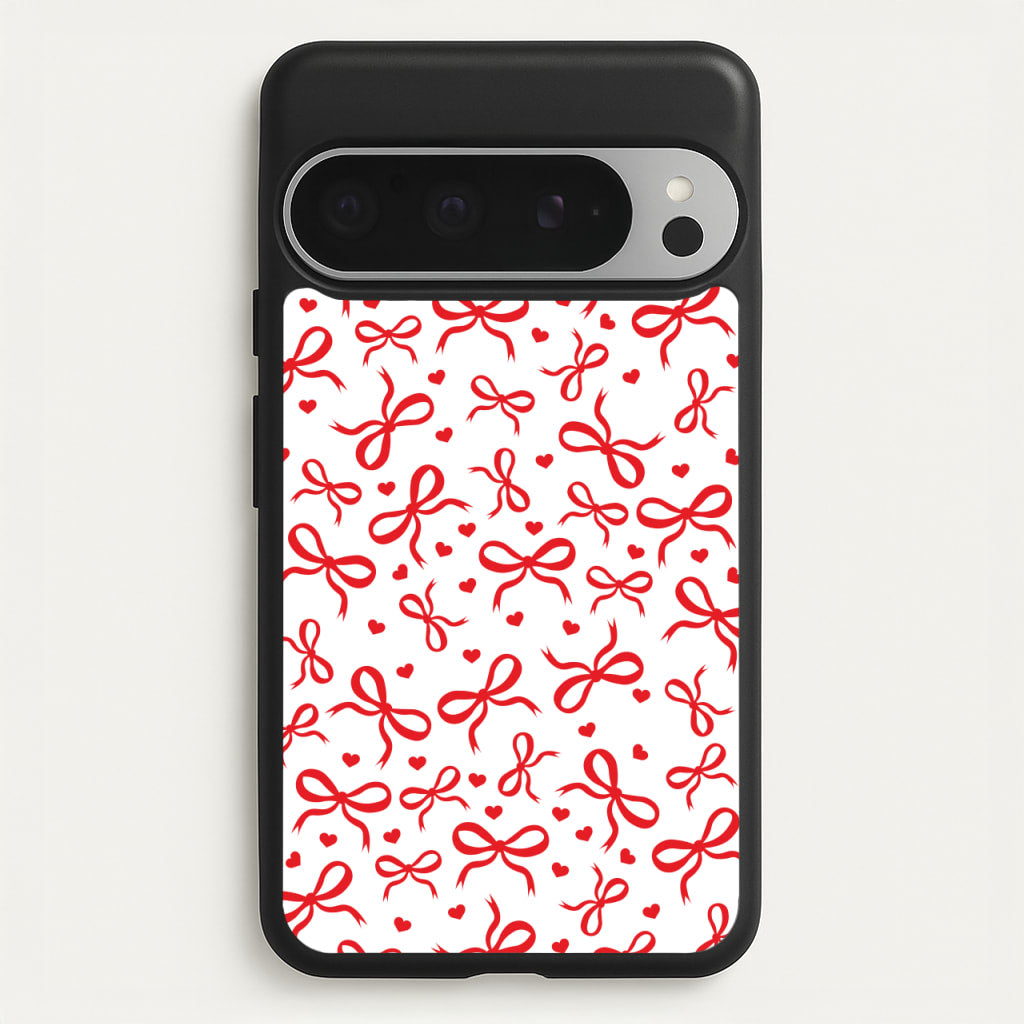 Coquette Bows And Hearts Red  - Clean Girl Aesthetic Phone Case for Google Pixel 9 Pro XL