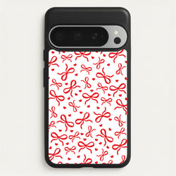 Coquette Bows And Hearts Red  - Clean Girl Aesthetic Phone Case for Google Pixel 9 Pro XL