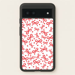 Coquette Bows And Hearts Red  - Clean Girl Aesthetic Phone Case for Google Pixel 6a