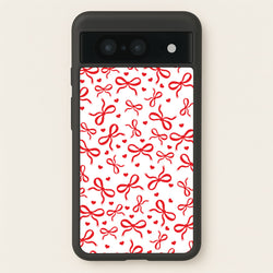 Coquette Bows And Hearts Red  - Clean Girl Aesthetic Phone Case for Google Pixel 8