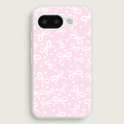 Coquette Bows And Hearts Baby Pink  - Clean Girl Aesthetic Phone Case for Google Pixel 9a