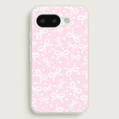 Coquette Bows And Hearts Baby Pink  - Clean Girl Aesthetic Phone Case for Google Pixel 9a