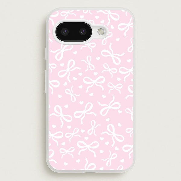 Coquette Bows And Hearts Baby Pink  - Clean Girl Aesthetic Phone Case for Google Pixel 9a