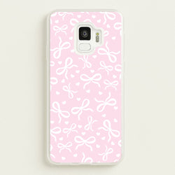 Coquette Bows And Hearts Baby Pink  - Clean Girl Aesthetic Phone Case for Galaxy S9
