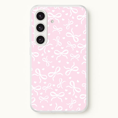 Coquette Bows And Hearts Baby Pink  - Clean Girl Aesthetic Phone Case for Galaxy S25 Plus