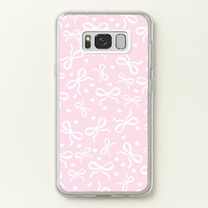 Coquette Bows And Hearts Baby Pink  - Clean Girl Aesthetic Phone Case for Galaxy S8 Plus