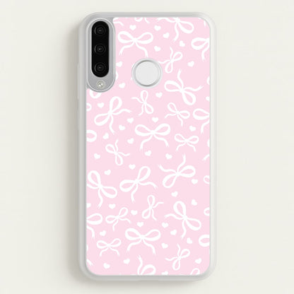 Coquette Bows And Hearts Baby Pink  - Clean Girl Aesthetic Phone Case for Huawei P30 Lite