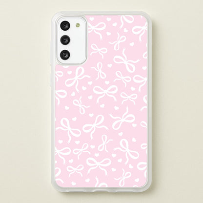 Coquette Bows And Hearts Baby Pink  - Clean Girl Aesthetic Phone Case for Galaxy S20FE