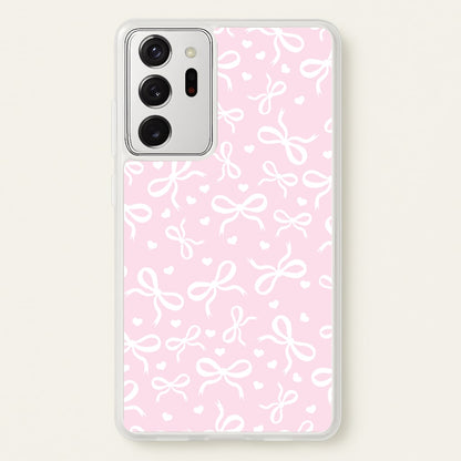 Coquette Bows And Hearts Baby Pink  - Clean Girl Aesthetic Phone Case for Galaxy Note 20 Ultra