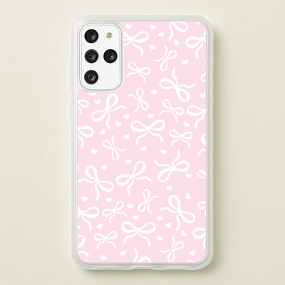 Coquette Bows And Hearts Baby Pink  - Clean Girl Aesthetic Phone Case for Galaxy S20 Plus