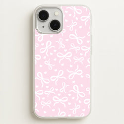 Coquette Bows And Hearts Baby Pink  - Clean Girl Aesthetic Phone Case for iPhone 13