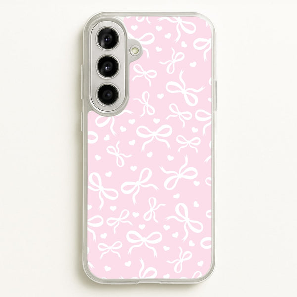 Coquette Bows And Hearts Baby Pink  - Clean Girl Aesthetic Phone Case for Galaxy A56