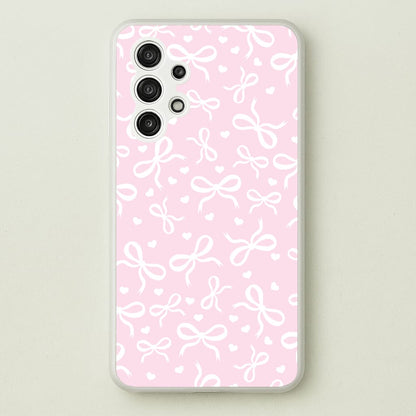 Coquette Bows And Hearts Baby Pink  - Clean Girl Aesthetic Phone Case for Galaxy A13