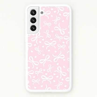 Coquette Bows And Hearts Baby Pink  - Clean Girl Aesthetic Phone Case for Galaxy S22 Plus