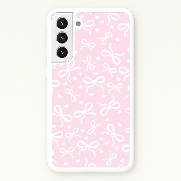 Coquette Bows And Hearts Baby Pink  - Clean Girl Aesthetic Phone Case for Galaxy S22 Plus
