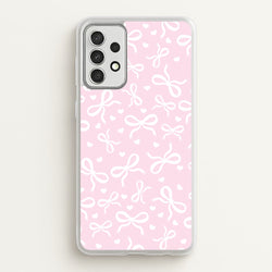 Coquette Bows And Hearts Baby Pink  - Clean Girl Aesthetic Phone Case for Galaxy A52 / A52s