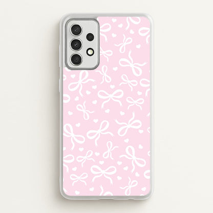 Coquette Bows And Hearts Baby Pink  - Clean Girl Aesthetic Phone Case for Galaxy A52 / A52s