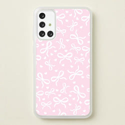 Coquette Bows And Hearts Baby Pink  - Clean Girl Aesthetic Phone Case for Galaxy A71