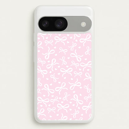 Coquette Bows And Hearts Baby Pink  - Clean Girl Aesthetic Phone Case for Google Pixel 9 / 9 Pro