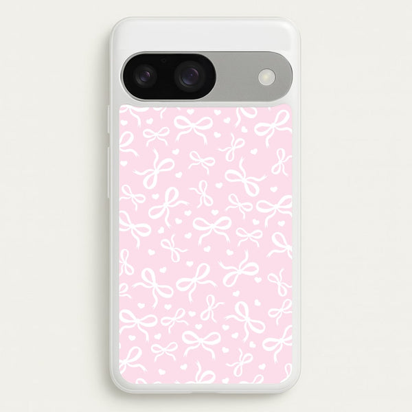 Coquette Bows And Hearts Baby Pink  - Clean Girl Aesthetic Phone Case for Google Pixel 9 / 9 Pro