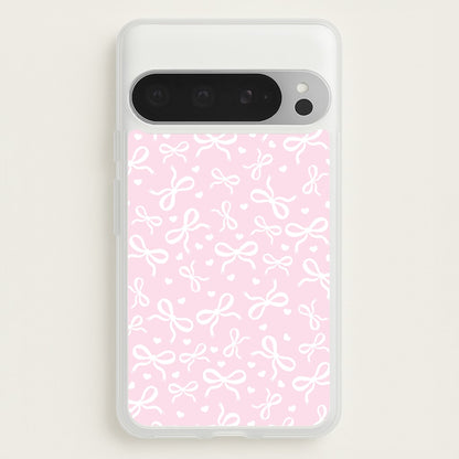 Coquette Bows And Hearts Baby Pink  - Clean Girl Aesthetic Phone Case for Google Pixel 9 Pro XL