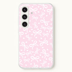 Coquette Bows And Hearts Baby Pink  - Clean Girl Aesthetic Phone Case for Galaxy S24FE
