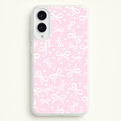 Coquette Bows And Hearts Baby Pink  - Clean Girl Aesthetic Phone Case for Galaxy S25 Edge