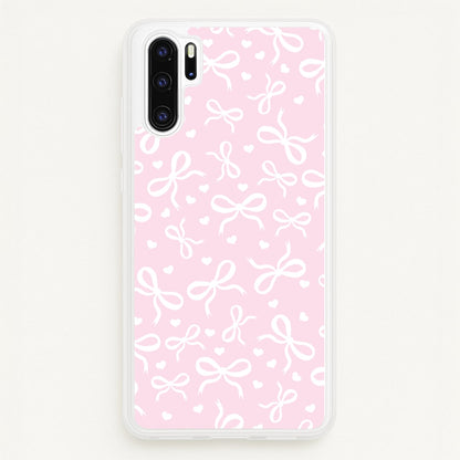 Coquette Bows And Hearts Baby Pink  - Clean Girl Aesthetic Phone Case for Huawei P30 Pro