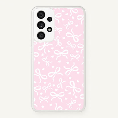 Coquette Bows And Hearts Baby Pink  - Clean Girl Aesthetic Phone Case for Galaxy A53