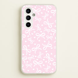 Coquette Bows And Hearts Baby Pink  - Clean Girl Aesthetic Phone Case for Galaxy A54