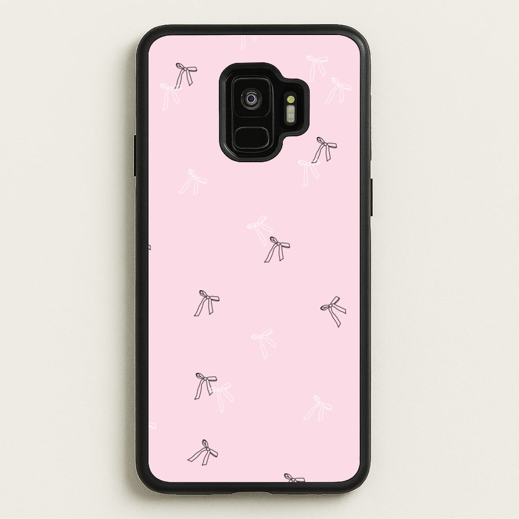 Coquette Mini Bows Pattern Pink  - Clean Girl Aesthetic Phone Case for Galaxy S9