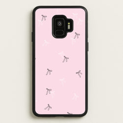 Coquette Mini Bows Pattern Pink  - Clean Girl Aesthetic Phone Case for Galaxy S9