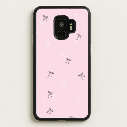 Coquette Mini Bows Pattern Pink  - Clean Girl Aesthetic Phone Case for Galaxy S9