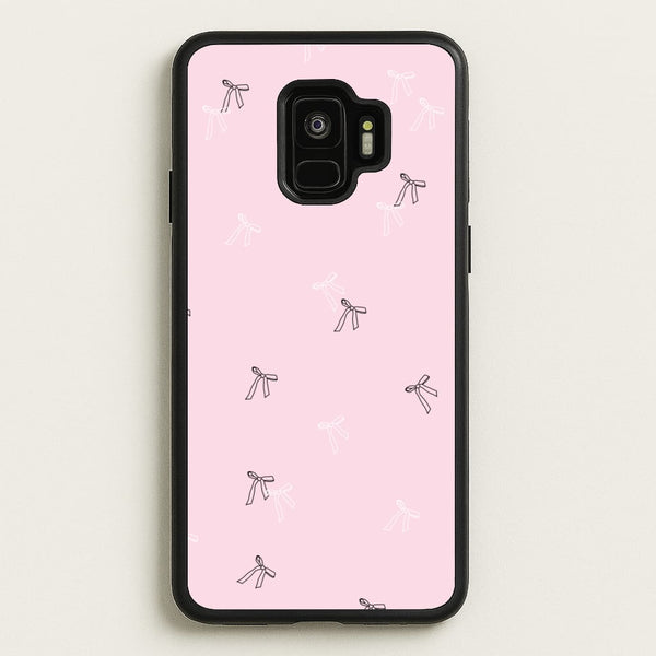 Coquette Mini Bows Pattern Pink  - Clean Girl Aesthetic Phone Case for Galaxy S9
