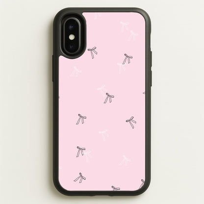 Coquette Mini Bows Pattern Pink  - Clean Girl Aesthetic Phone Case for iPhone X / XS