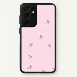 Coquette Mini Bows Pattern Pink  - Clean Girl Aesthetic Phone Case for Galaxy S21 Ultra