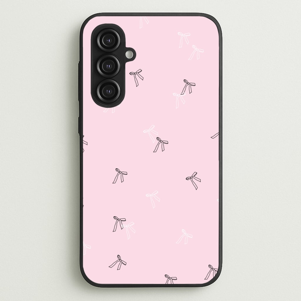 Coquette Mini Bows Pattern Pink  - Clean Girl Aesthetic Phone Case for Galaxy S23FE