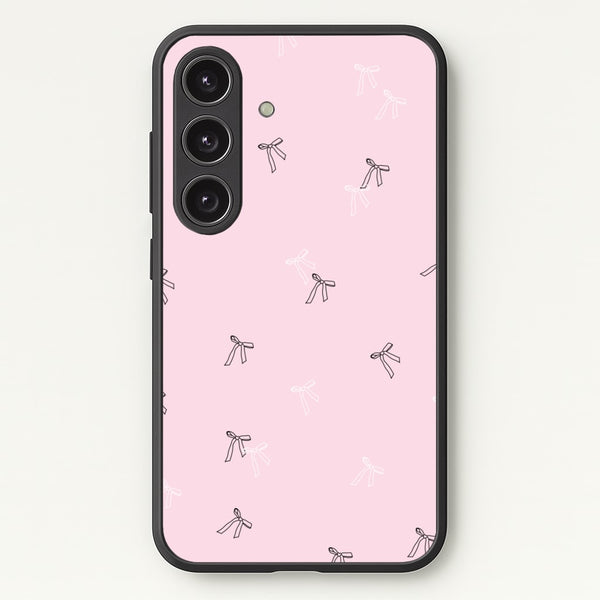 Coquette Mini Bows Pattern Pink  - Clean Girl Aesthetic Phone Case for Galaxy S24
