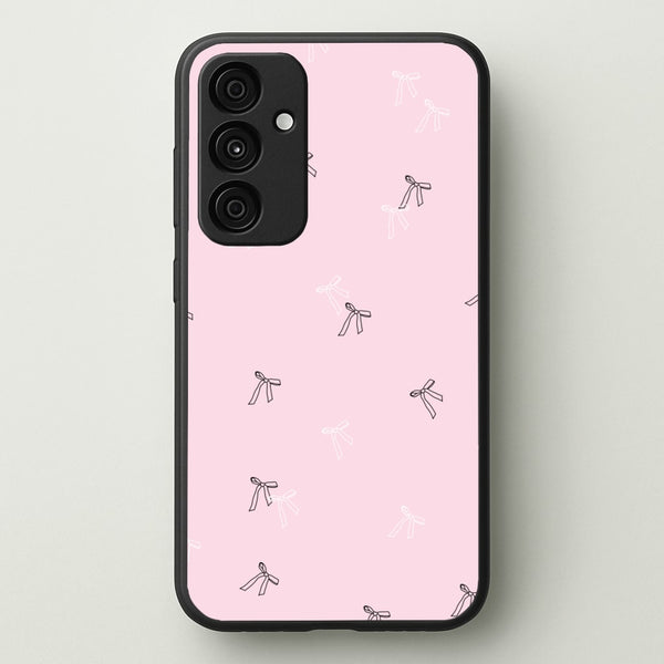 Coquette Mini Bows Pattern Pink  - Clean Girl Aesthetic Phone Case for Galaxy A55