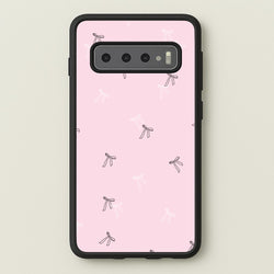 Coquette Mini Bows Pattern Pink  - Clean Girl Aesthetic Phone Case for Galaxy S10 Plus