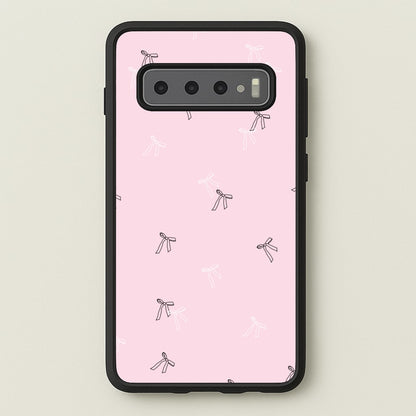 Coquette Mini Bows Pattern Pink  - Clean Girl Aesthetic Phone Case for Galaxy S10 Plus