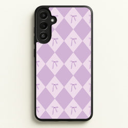 Purple Argyle Coquette Pattern  - Clean Girl Aesthetic Phone Case for Galaxy A36