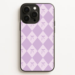 Purple Argyle Coquette Pattern  - Clean Girl Aesthetic Phone Case for iPhone 12 Pro Max